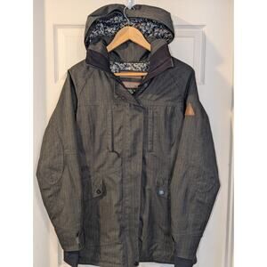 DAKINE Ski Coat Women's Small WEATHERBY hooded Snow Jacket Black Camo Snowboard